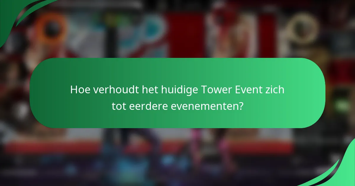 Hoe verhoudt het huidige Tower Event zich tot eerdere evenementen?